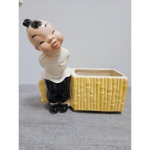 MCM Japanese Style Zen Planter Yellow Planter Ceramic Indoor Planter